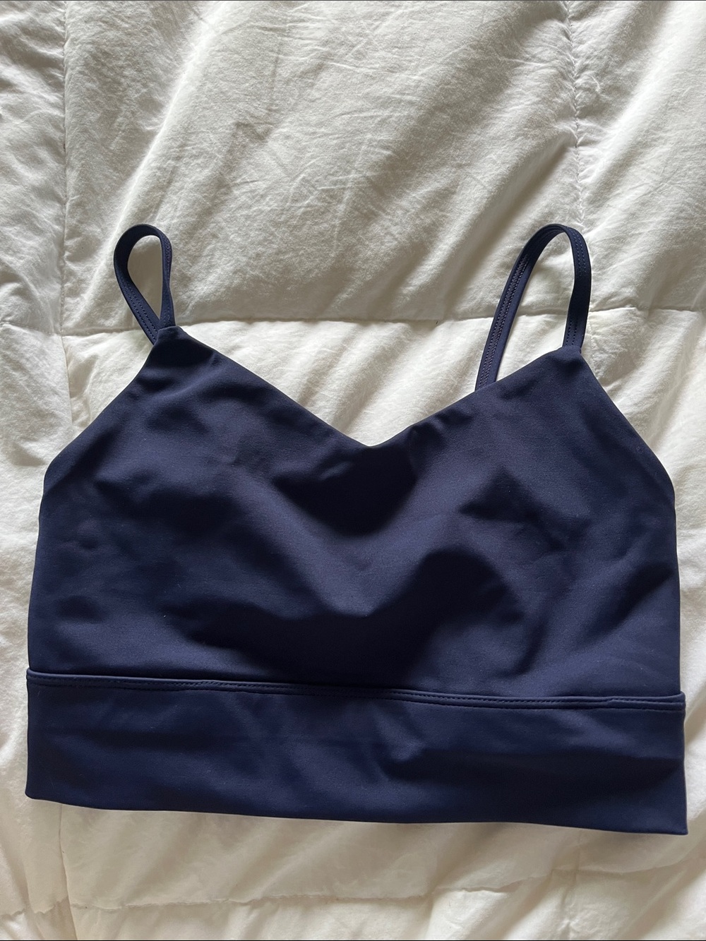 Everyday Longline Slim-Strap Bralette — Navy